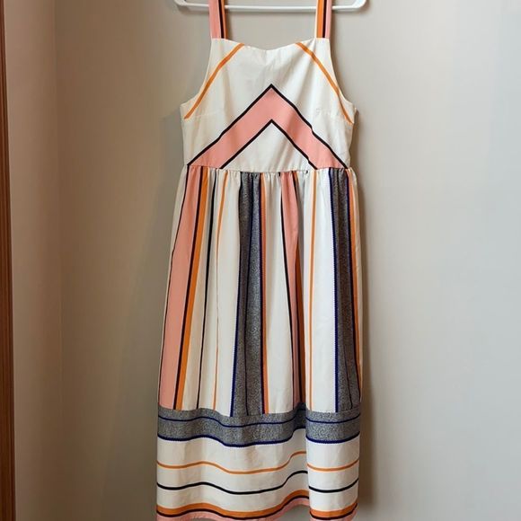 Wide Strapped Colorful Striped Maxi Dress - Picture 1 of 7